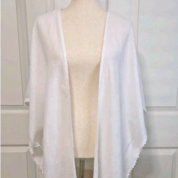 Terzo Millennio Swimsuit White Cover-up, Made in Italy, One Size, 100% Cotton - Picture 1 of 5